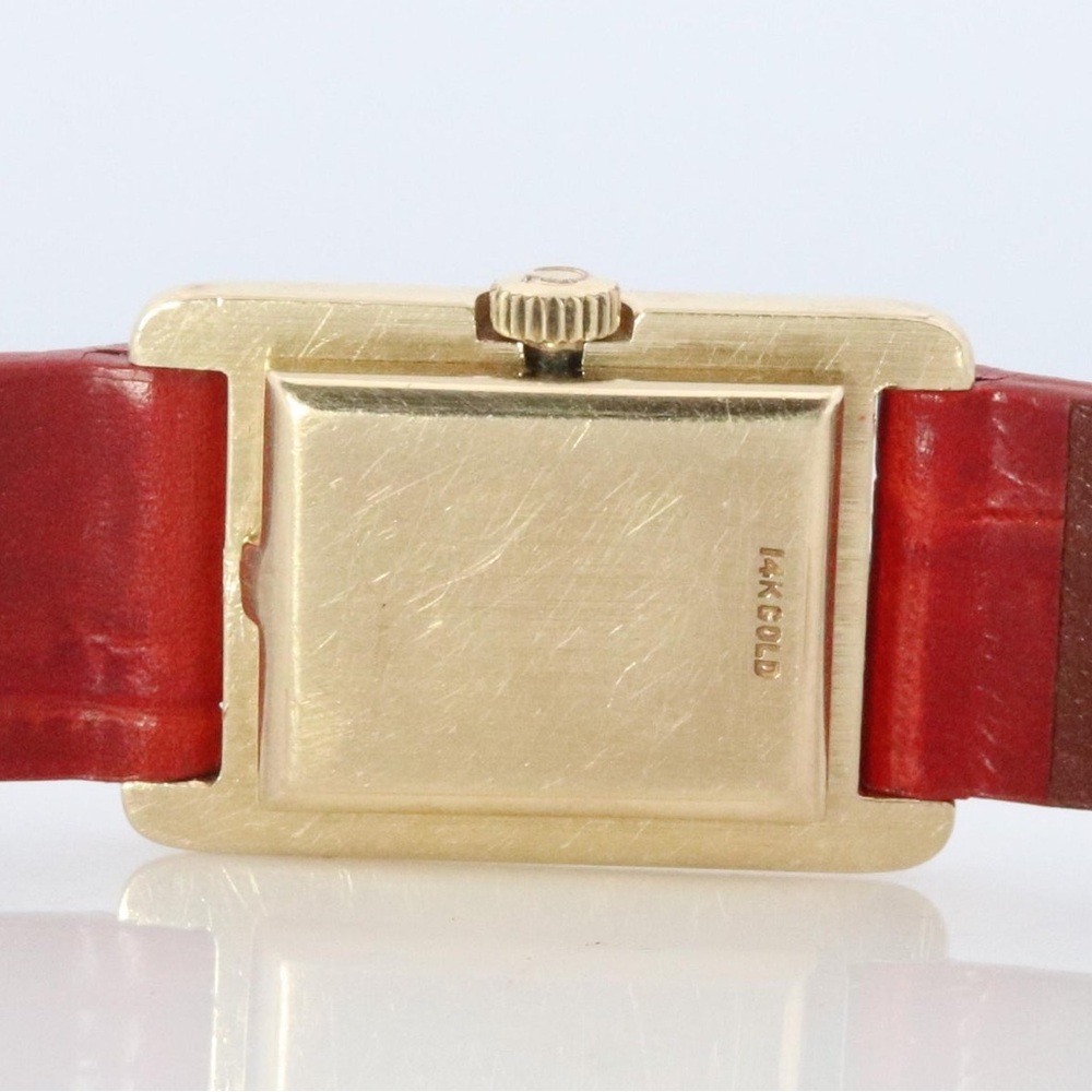 RARE 14K Tiffany & Co. x Omega Tank Vintage 1970’s Watch Omega 1100 17j Movement - Picture 6 of 10